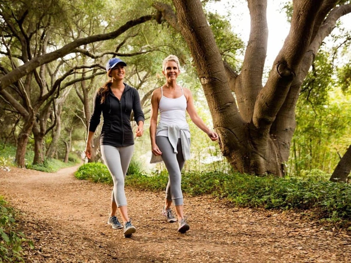 Person taking a gentle walk on a sunny day
